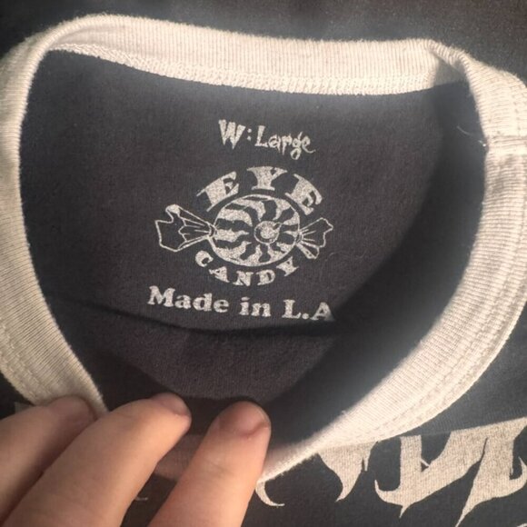 Eye Candy "Not Today" Ringer Cropped Tee – Womens Large - Picture 6 of 7